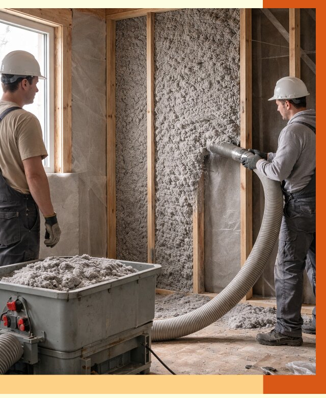 Утепление каркасного дома эковатой в Люберцах от 1894 руб. | ТепломастерЛюб