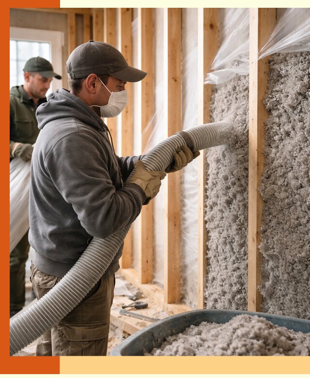 Утепление каркасного дома эковатой в Люберцах — качественно и надолго