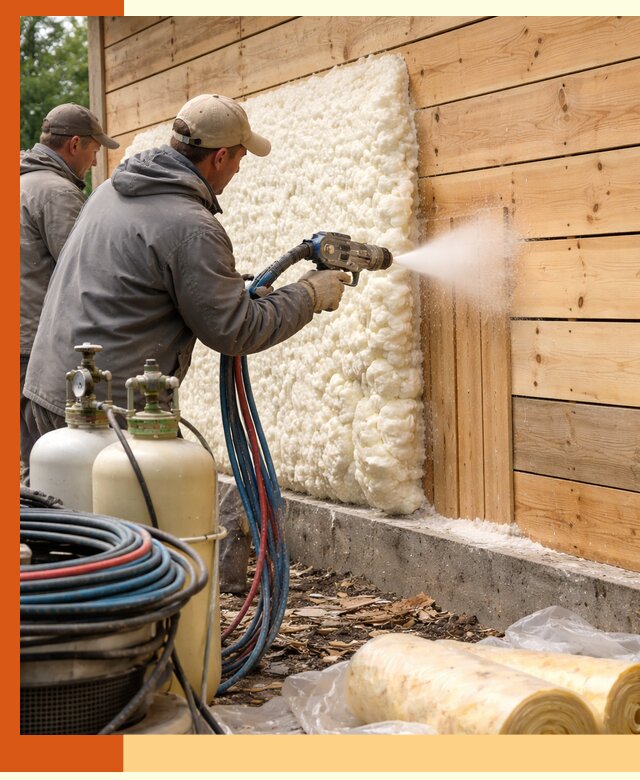 Утепление деревянного дома пенополиуретаном в Люберцах