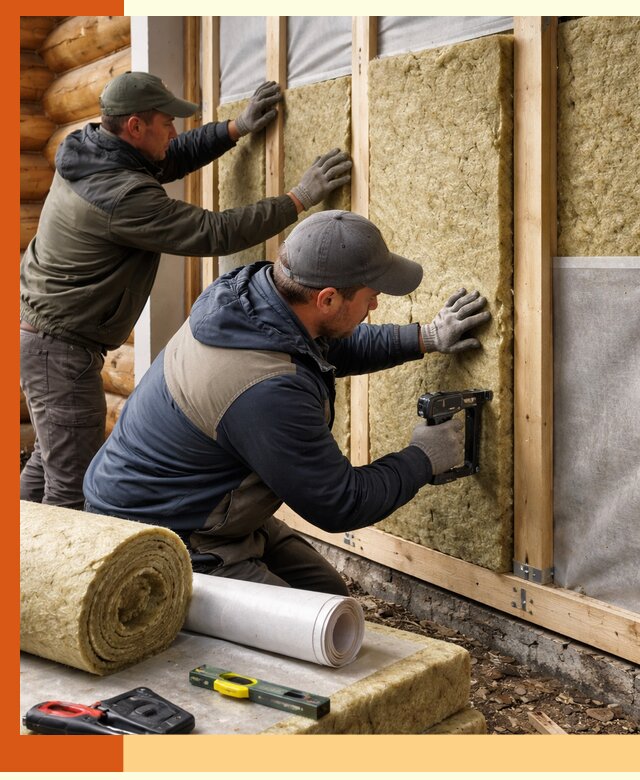 Утепление бревенчатого дома под ключ в Люберцах