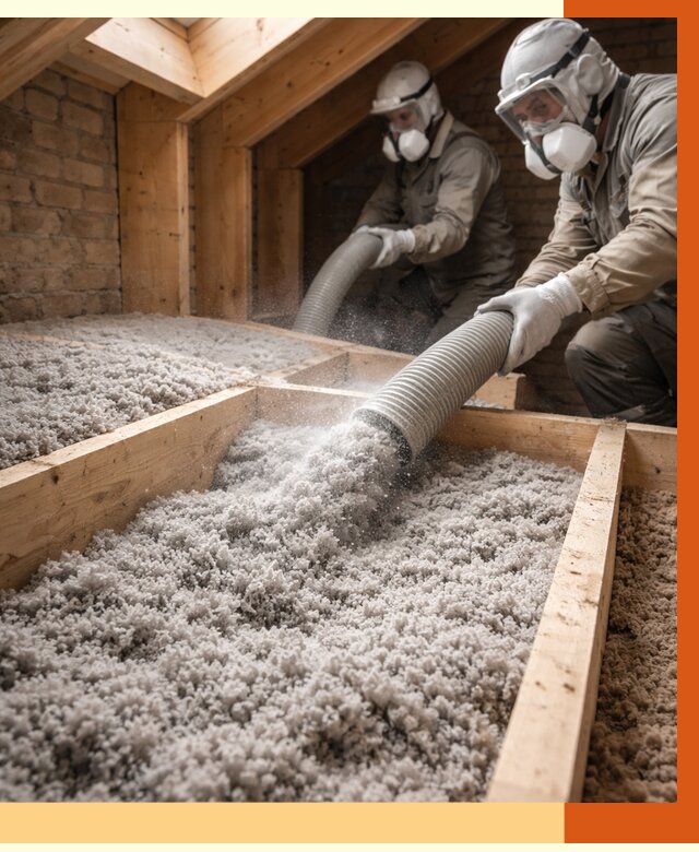 Утепление коттеджа эковатой в Люберцах от 2630 руб./м² — комплексная задувка и монтаж | ТепломастерЛюб