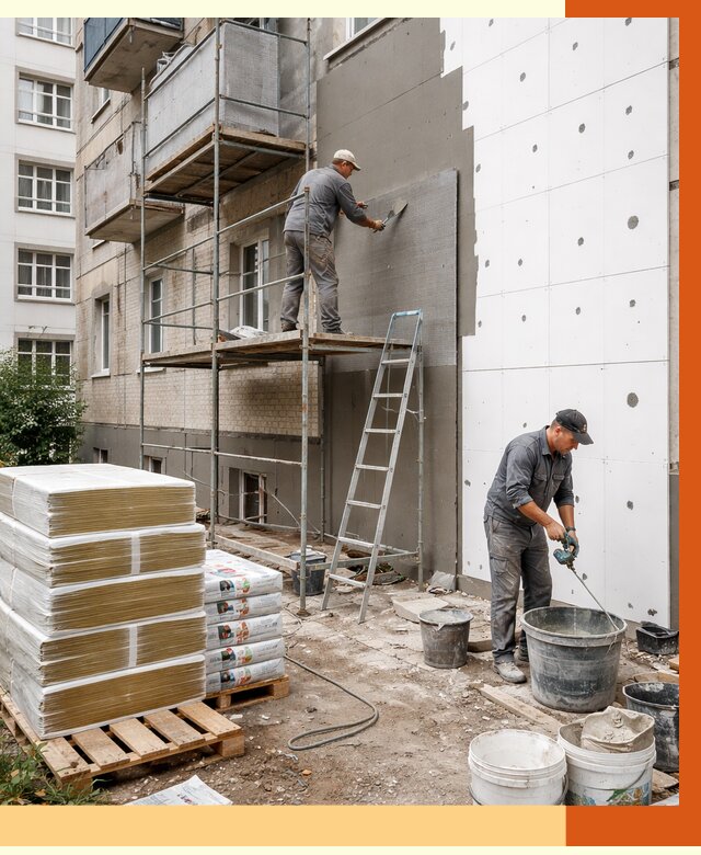 Утепление квартиры снаружи в Люберцах от 6470 руб/м2 под ключ | ТепломастерЛюб