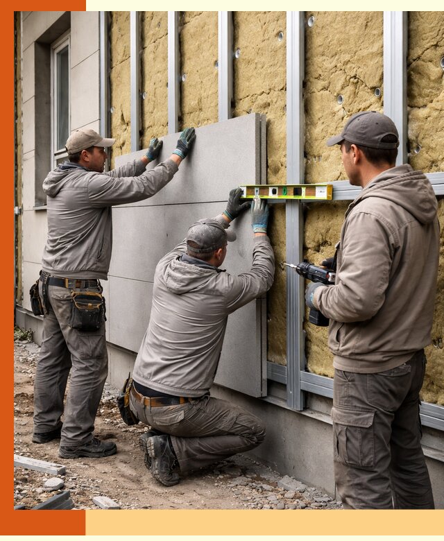 Утепление вентилируемого фасада под ключ в Люберцах