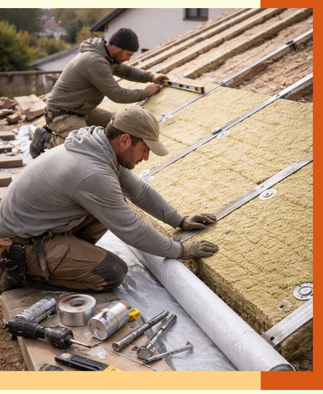 Утепление крыши снаружи в Люберцах под ключ от 1263 руб./м2 | ТепломастерЛюб