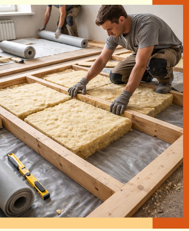 Утепление деревянного пола в Люберцах от 1578 руб./м2 под ключ | ТепломастерЛюб