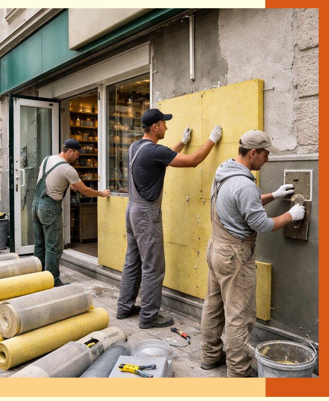 Утепление магазина в Люберцах от 4734 руб/м2 — цена, стены и снаружи | ТепломастерЛюб