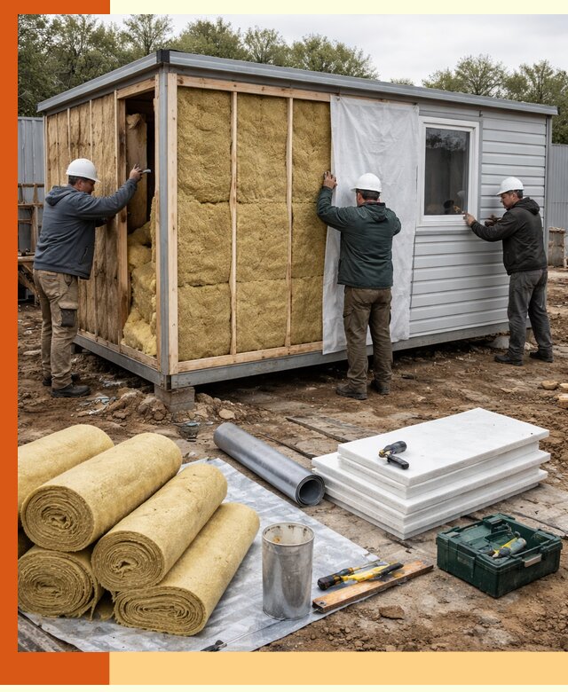 Утепление строительной бытовки под ключ в Люберцах для любых условий