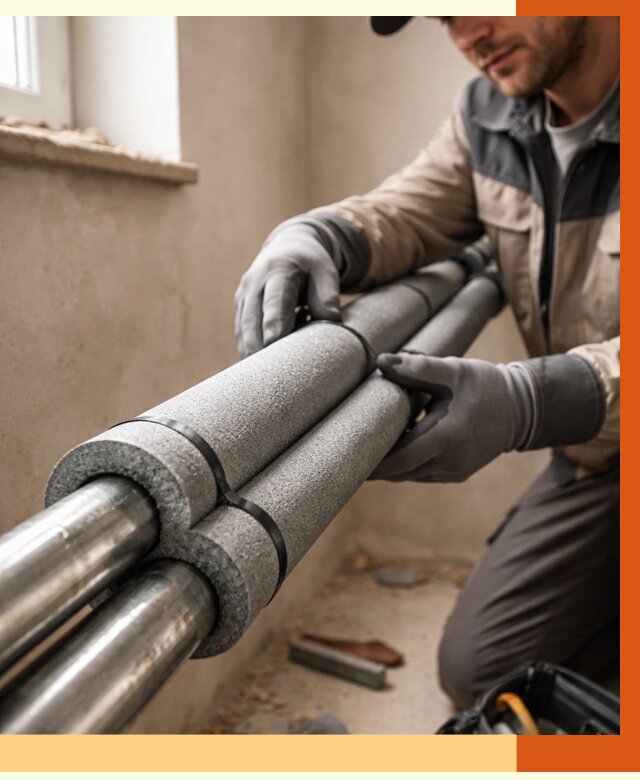 Утепление труб отопления в Люберцах от 2998 руб. за м² — услуги под ключ | ТепломастерЛюб