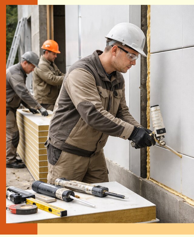 Утепление сэндвич-панелей пенополиуретаном в Люберцах
