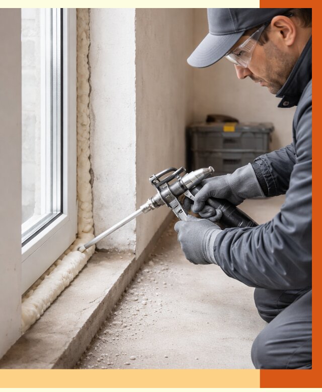 Герметизация стыков ППУ в Люберцах от 1736 руб. за м2 — утепление примыканий под ключ | ТепломастерЛюб