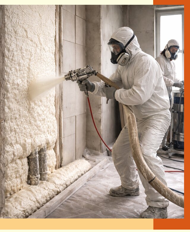 Напыление пенополиуретана в Люберцах от 7891 руб./м2 — услуги и монтаж ППУ | ТепломастерЛюб