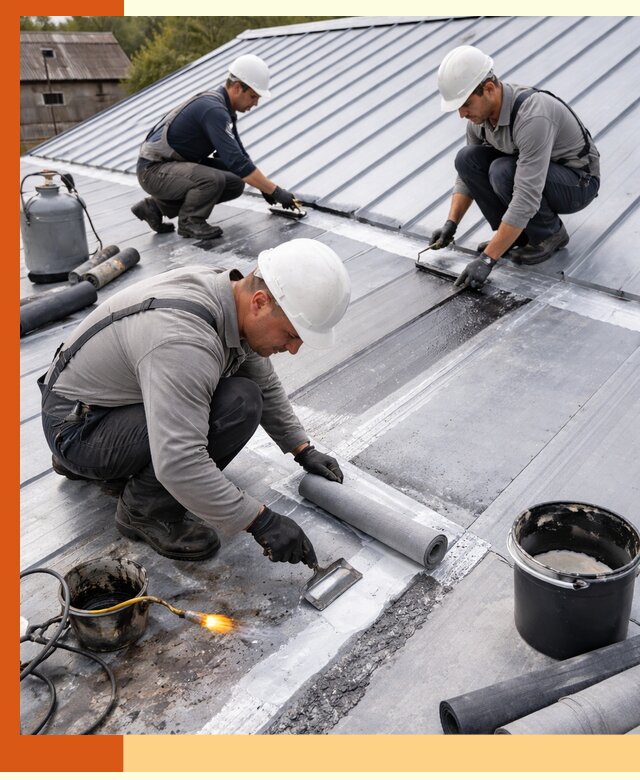 Гидроизоляция металлической кровли с гарантией в Люберцах